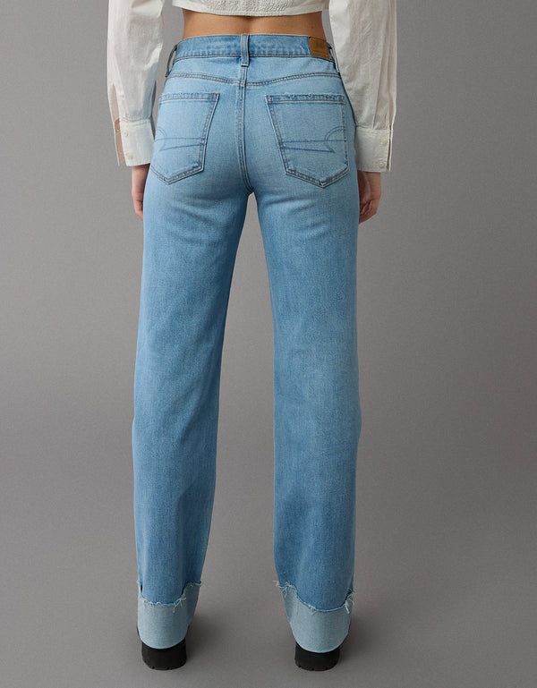 Jean Stovepipe Tiro Alto Mujer AE - Azul