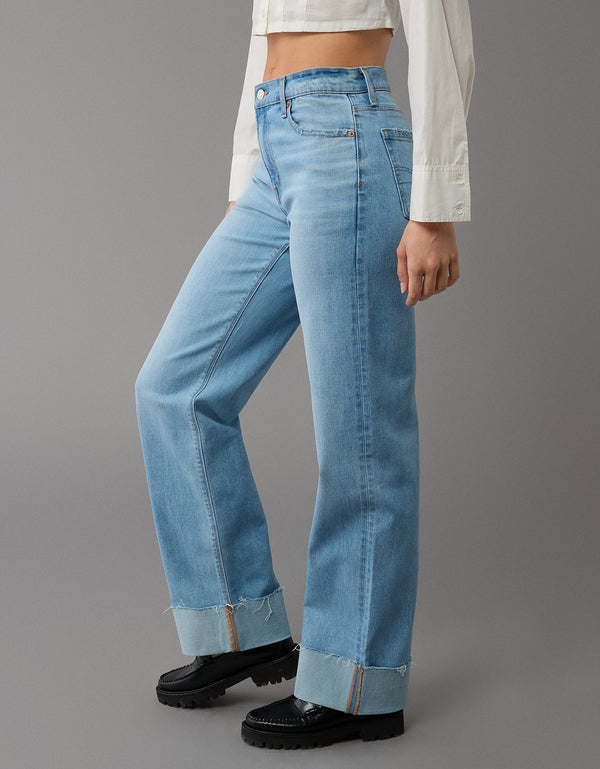 Jean Stovepipe Tiro Alto Mujer AE - Azul