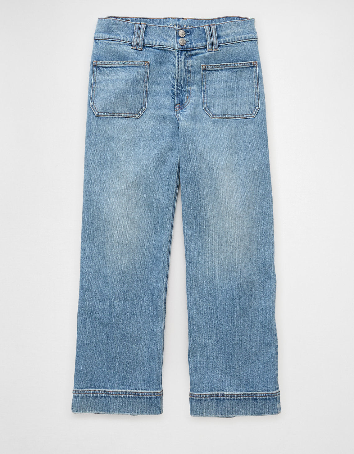 Jeans rectos de tiro alto y corte recortado de AE - Azul 4435_5694_407_f