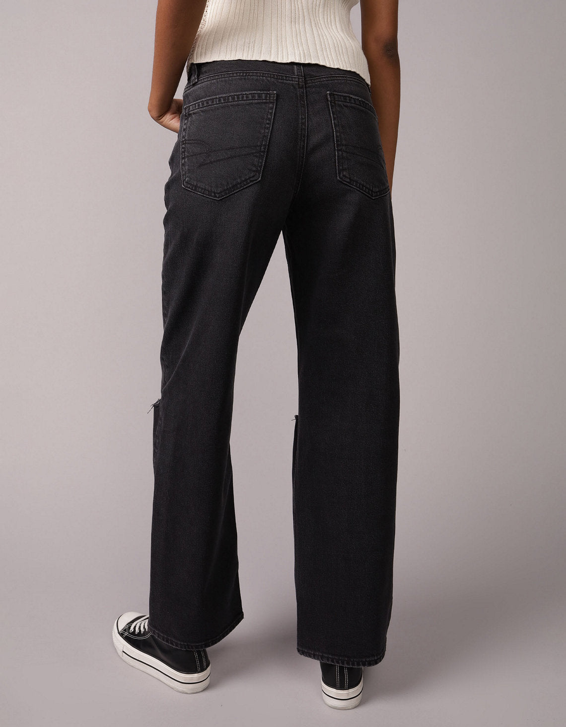 Jean Stovepipe Tiro Alto Ae - Negro 4435_5831_016_ob