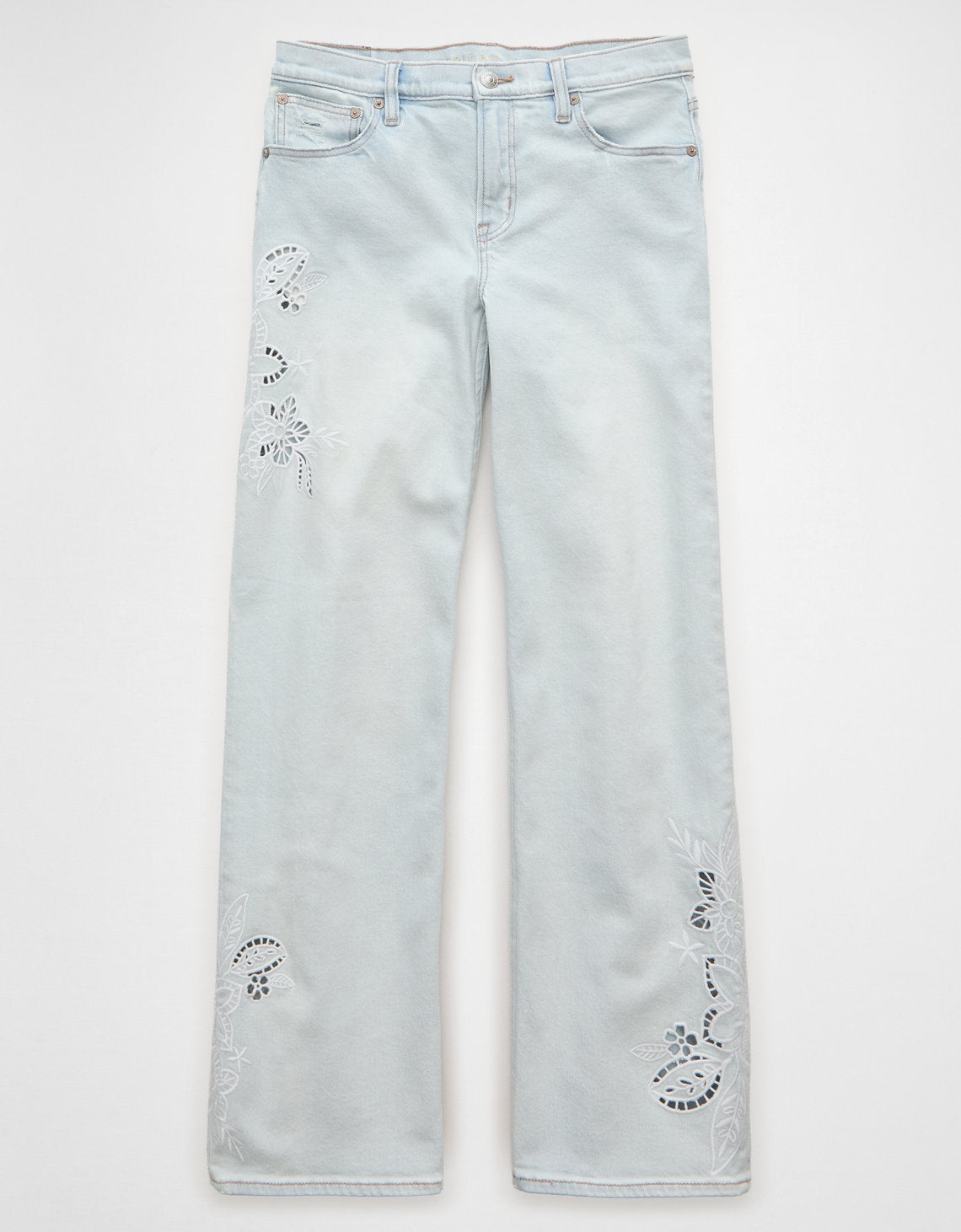 Jean recto de talle alto con bordado floral - Generico 4435_6144_936_f