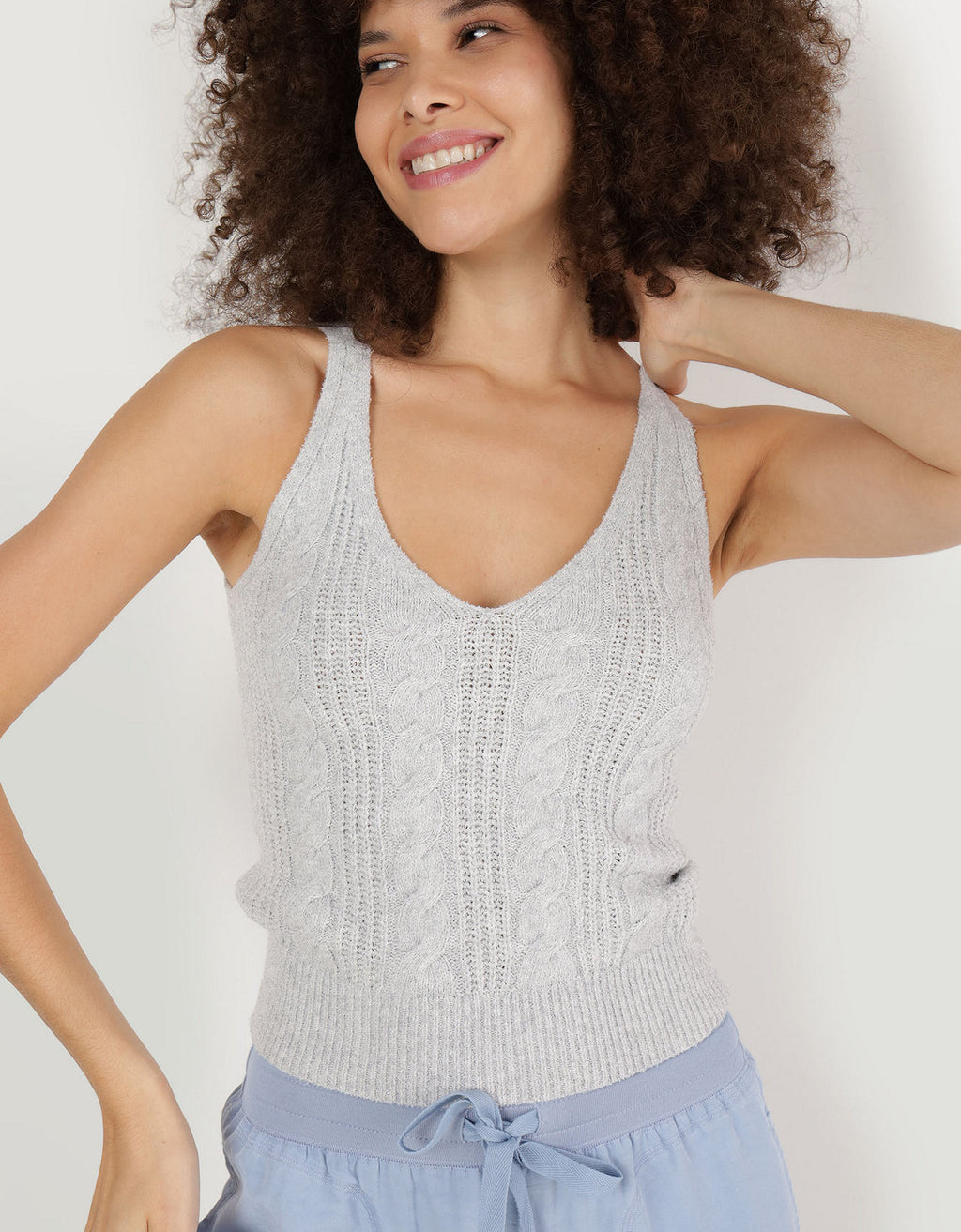 Blusa en Crochet Mujer Aerie - Gris 4495_3548_012_of