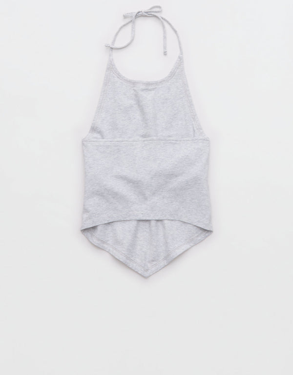 Camisa sin mangas con dobladillo pañuelo de Aerie. - Gris