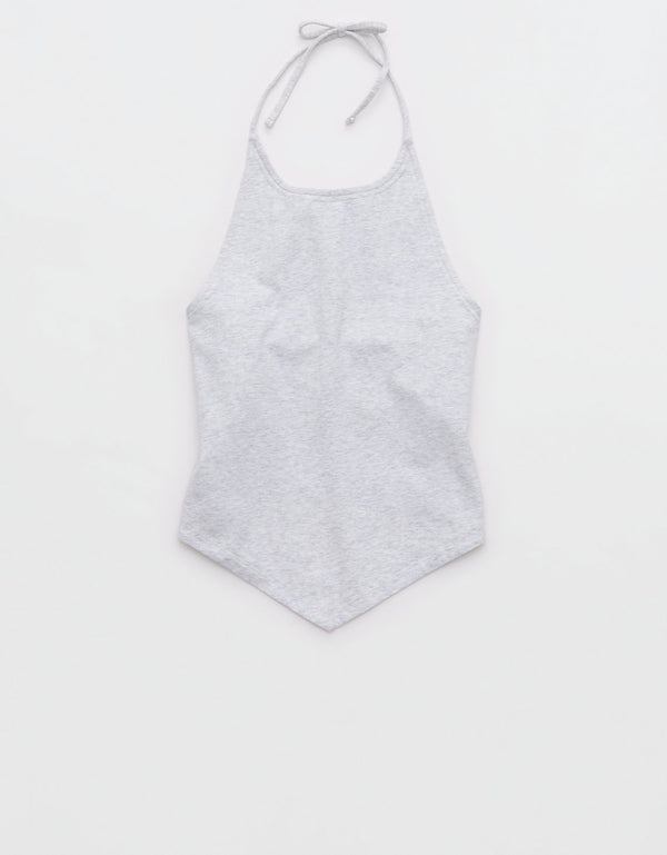 Camisa sin mangas con dobladillo pañuelo de Aerie. - Gris