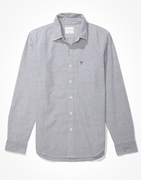 Camisa AE Oxford con botones Slim Fit - Gris