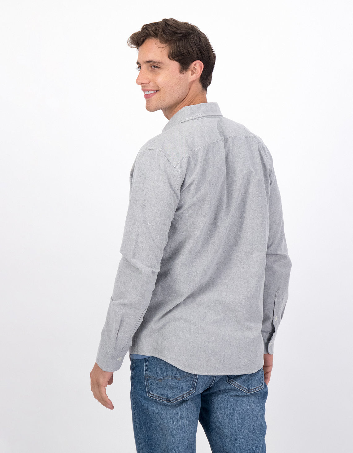 Camisa AE Oxford con botones Slim Fit - Gris 5153_2099_020_ob