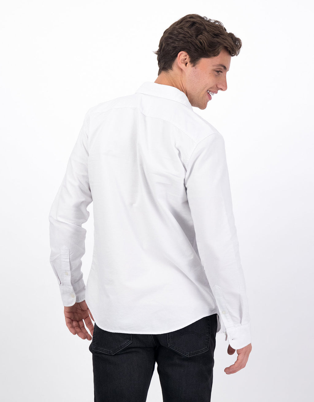 Camisa AE Oxford con botones Slim Fit - Blanco 5153_2099_100_ob