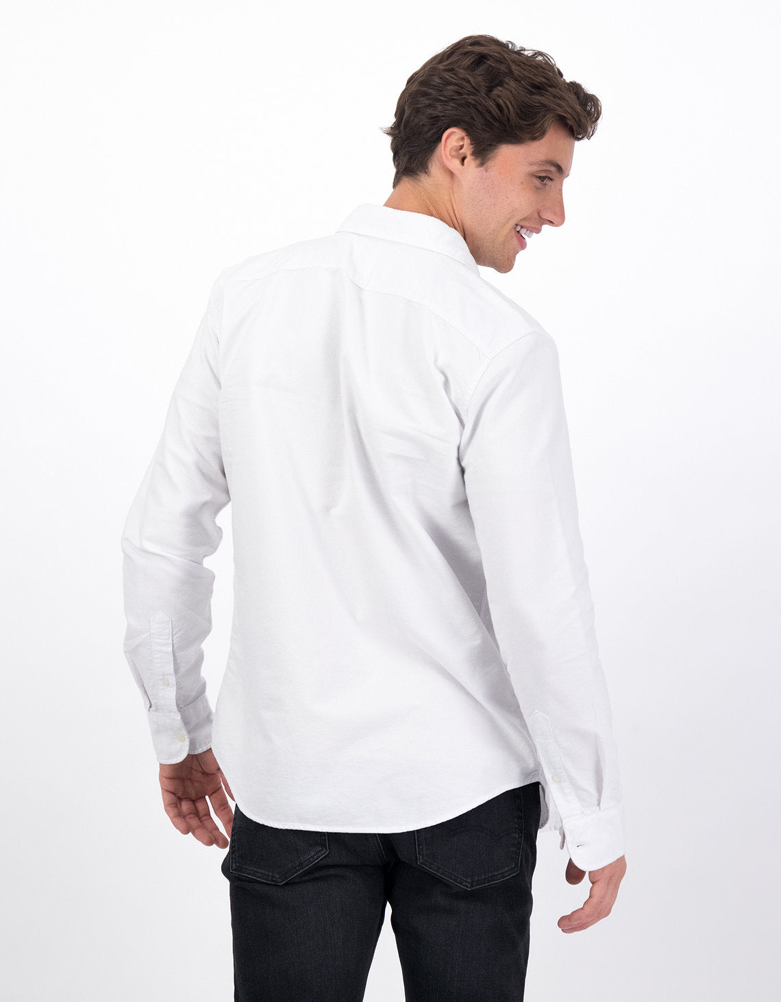 Camisa AE Oxford con botones Slim Fit - Blanco 5153_2099_100_ob