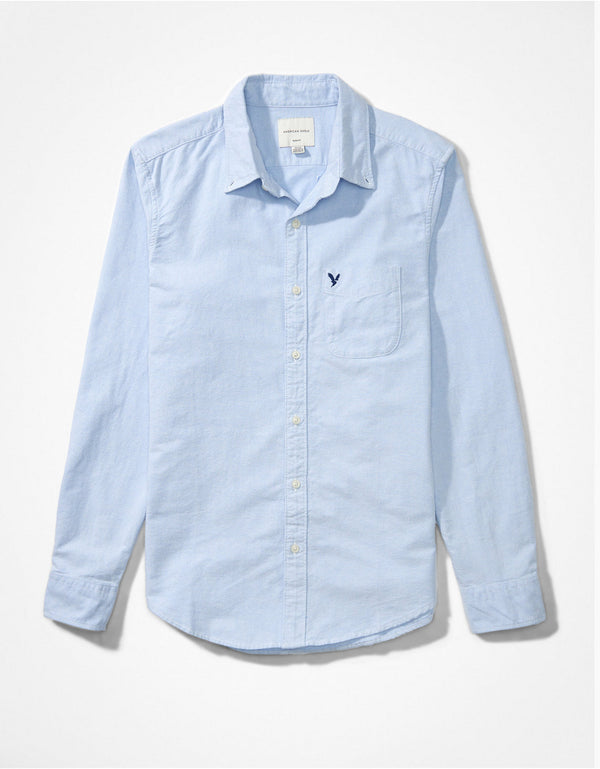 Camisa AE Oxford con botones Slim Fit - Azul