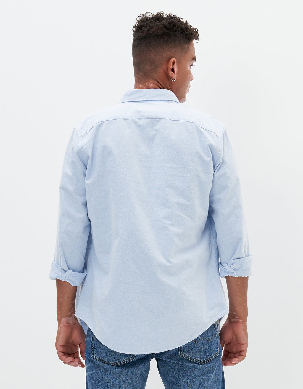 Camisa AE Oxford con botones Slim Fit - Azul 5153_2099_400_ob