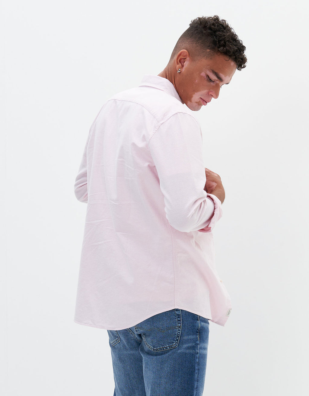 Camisa AE Oxford con botones Slim Fit - Rosa 5153_2099_615_ob