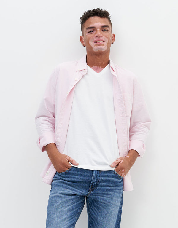 Camisa AE Oxford con botones Slim Fit - Rosa 5153_2099_615_of