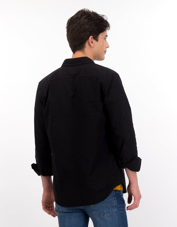 Camisa Slim fit Ae Oxford con botones - Negro