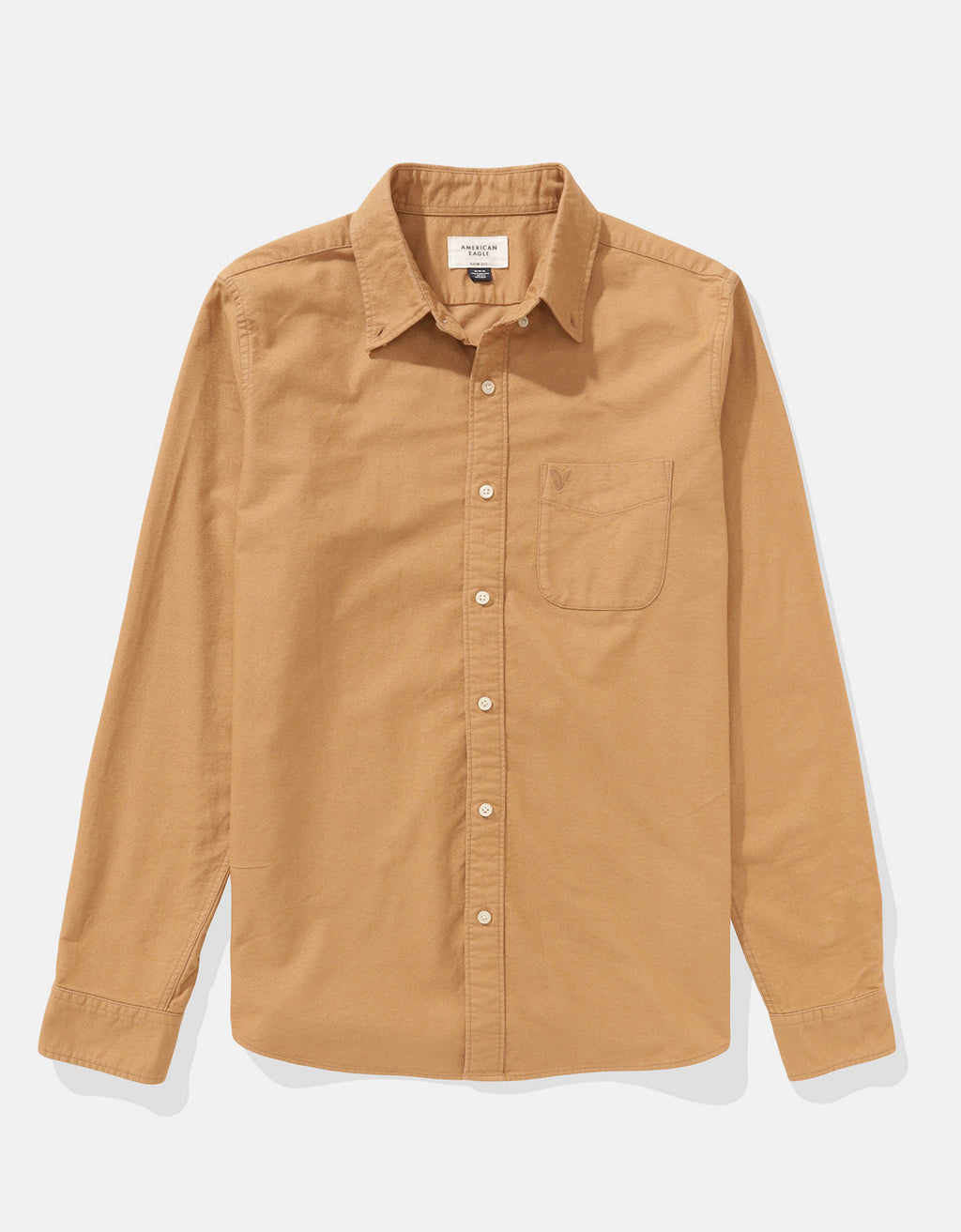 Camisa Slim fit Ae Oxford con botones - Caqui 5153_2100_972_f