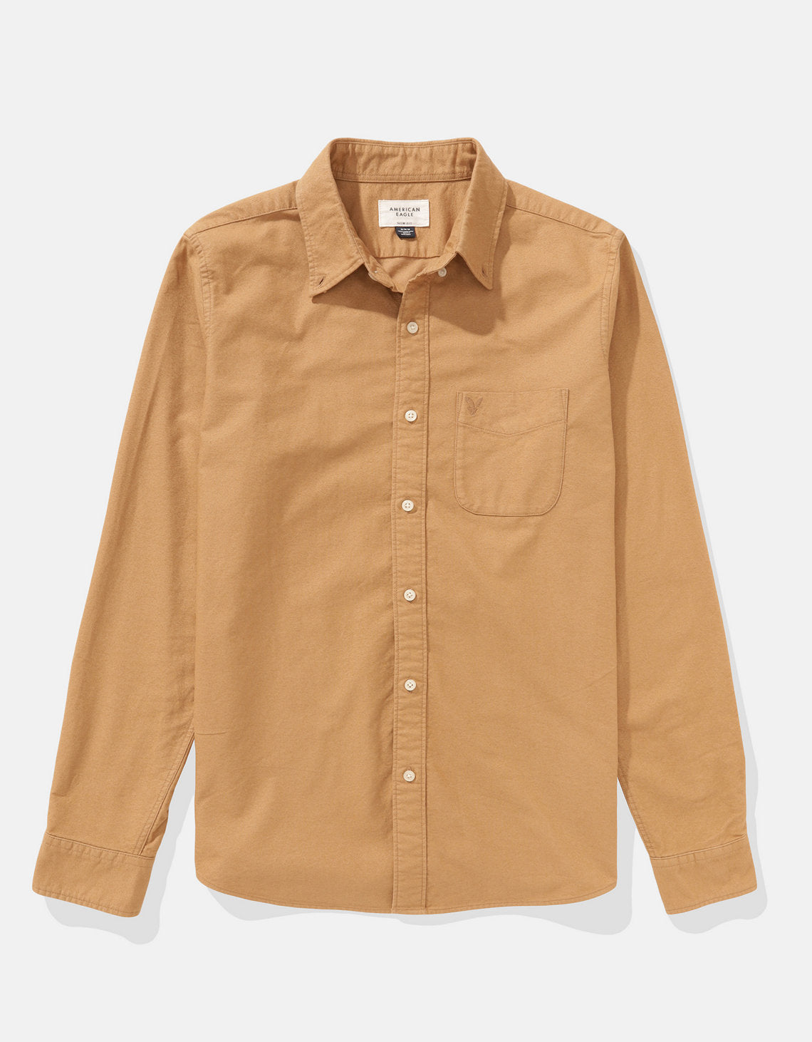 Camisa Slim fit Ae Oxford con botones - Caqui 5153_2100_972_f