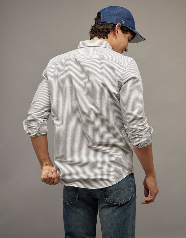 Camisa Oxford Slim Fit Ae - Negro