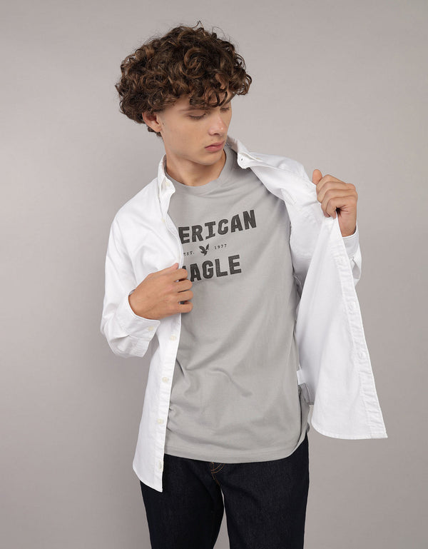 Camisa Oxford Slim Fit Ae - Blanco