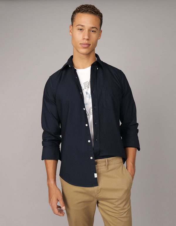 Camisa Oxford Slim Fit Ae - Azul