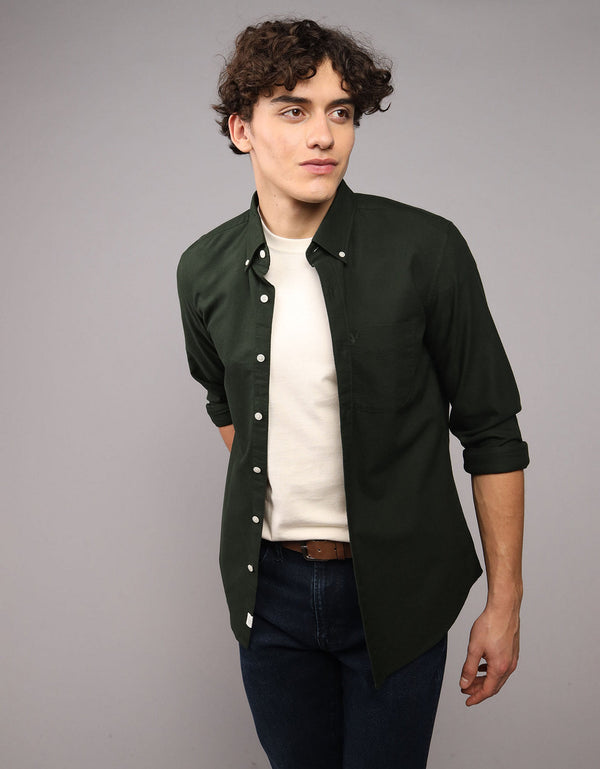 Camisa Oxford Slim Fit Ae - Verde