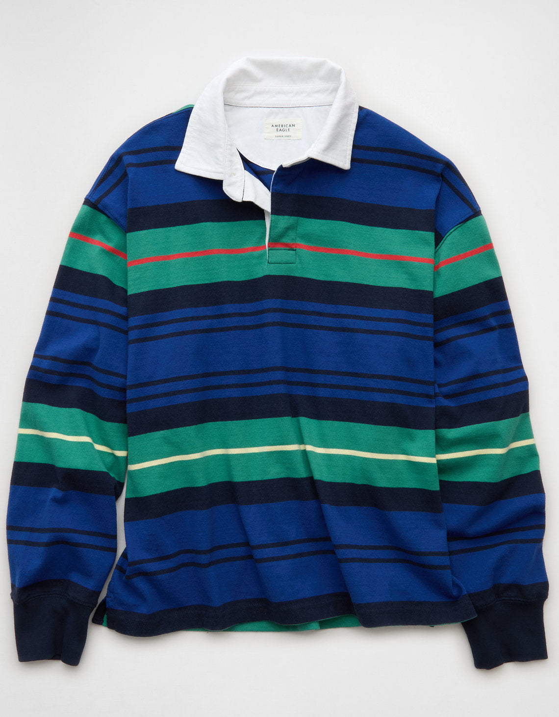 Camiseta Tipo Polo Manga Larga Boxy Ae - Azul 5171_4986_400_f