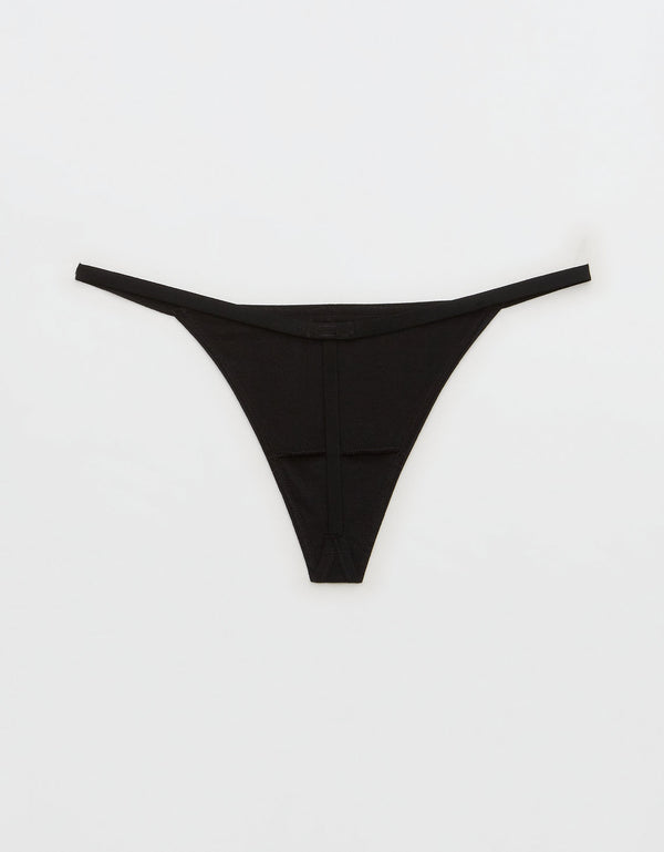 Tanga Aerie de algodón - Negro