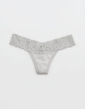 Tanga Aerie en algodón con encaje deshilado - Gris 5442_6879_012_f
