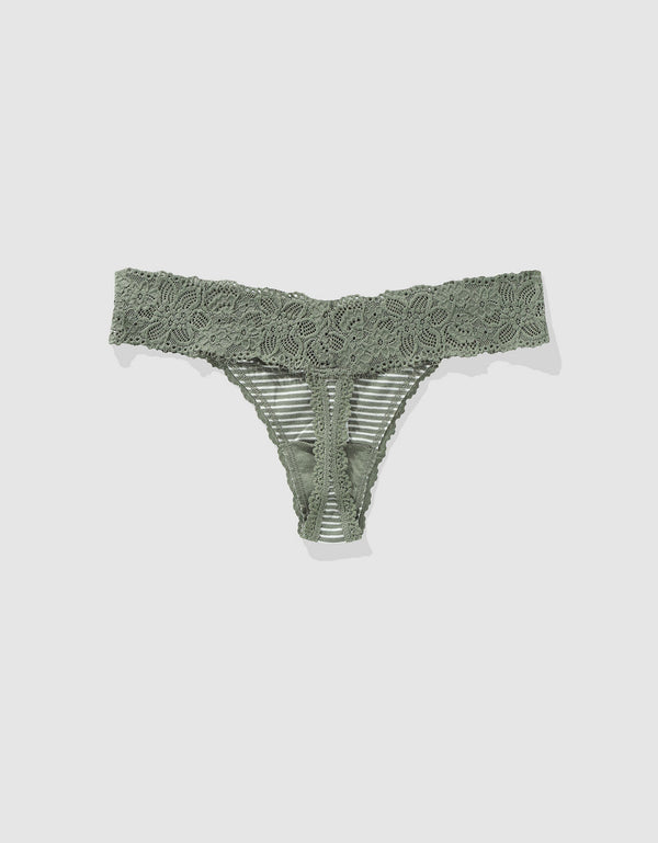 Tanga Aerie en algodón con encaje deshilado - Generico