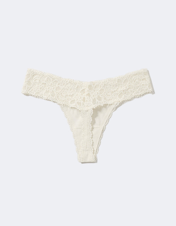 Tanga Aerie en algodón con encaje deshilado - Generico