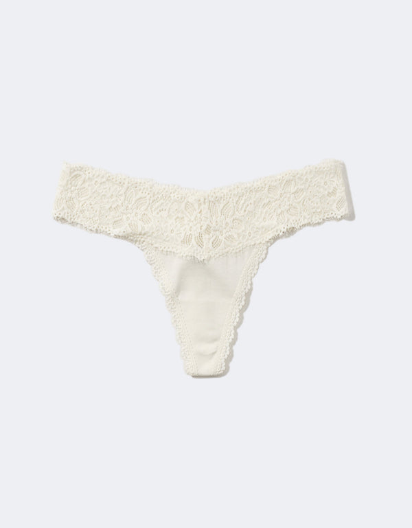 Tanga Aerie en algodón con encaje deshilado - Generico