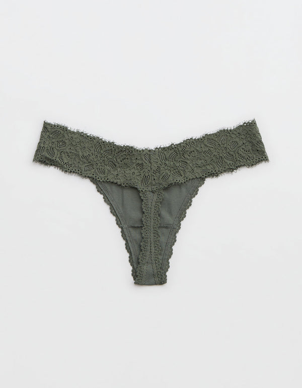 Tanga Aerie en algodón con encaje deshilado - Generico