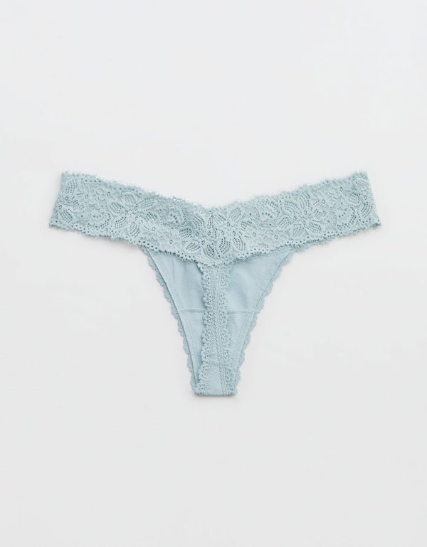 Tanga Aerie en algodón con encaje deshilado - Generico