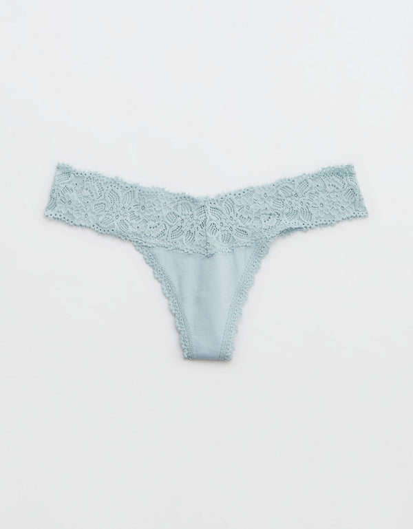 Tanga Aerie en algodón con encaje deshilado - Generico