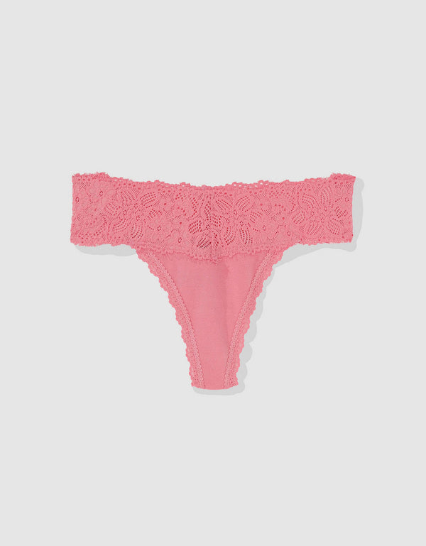 Tanga Aerie en algodón con encaje deshilado - Generico