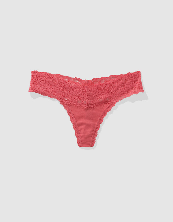 Tanga Aerie en algodón con encaje deshilado - Generico