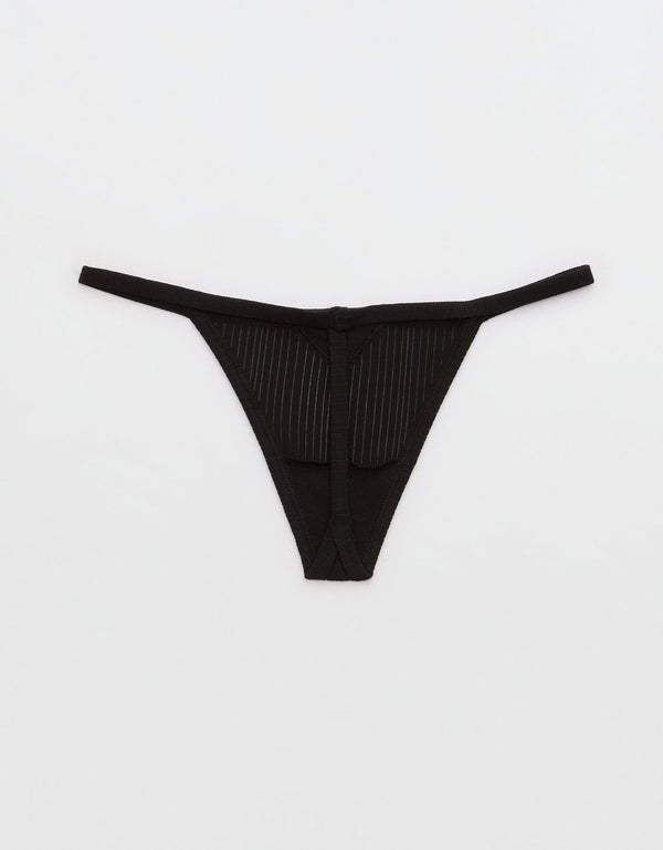 Tanga Aerie en algodón - Negro