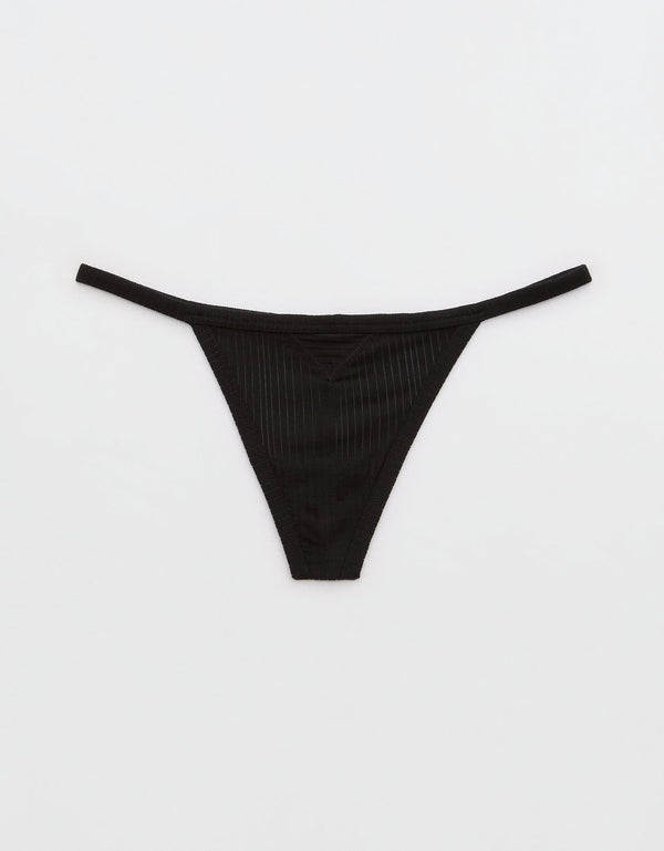 Tanga Aerie en algodón - Negro