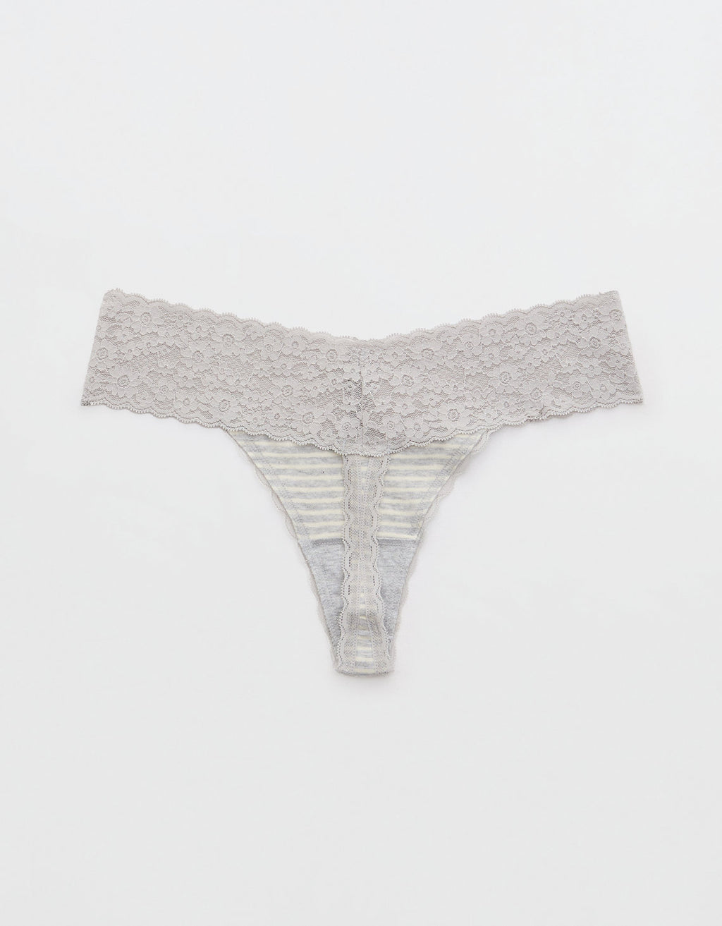 Tanga Aerie en algodón con detalles en encaje - Gris 5442_6992_012_b