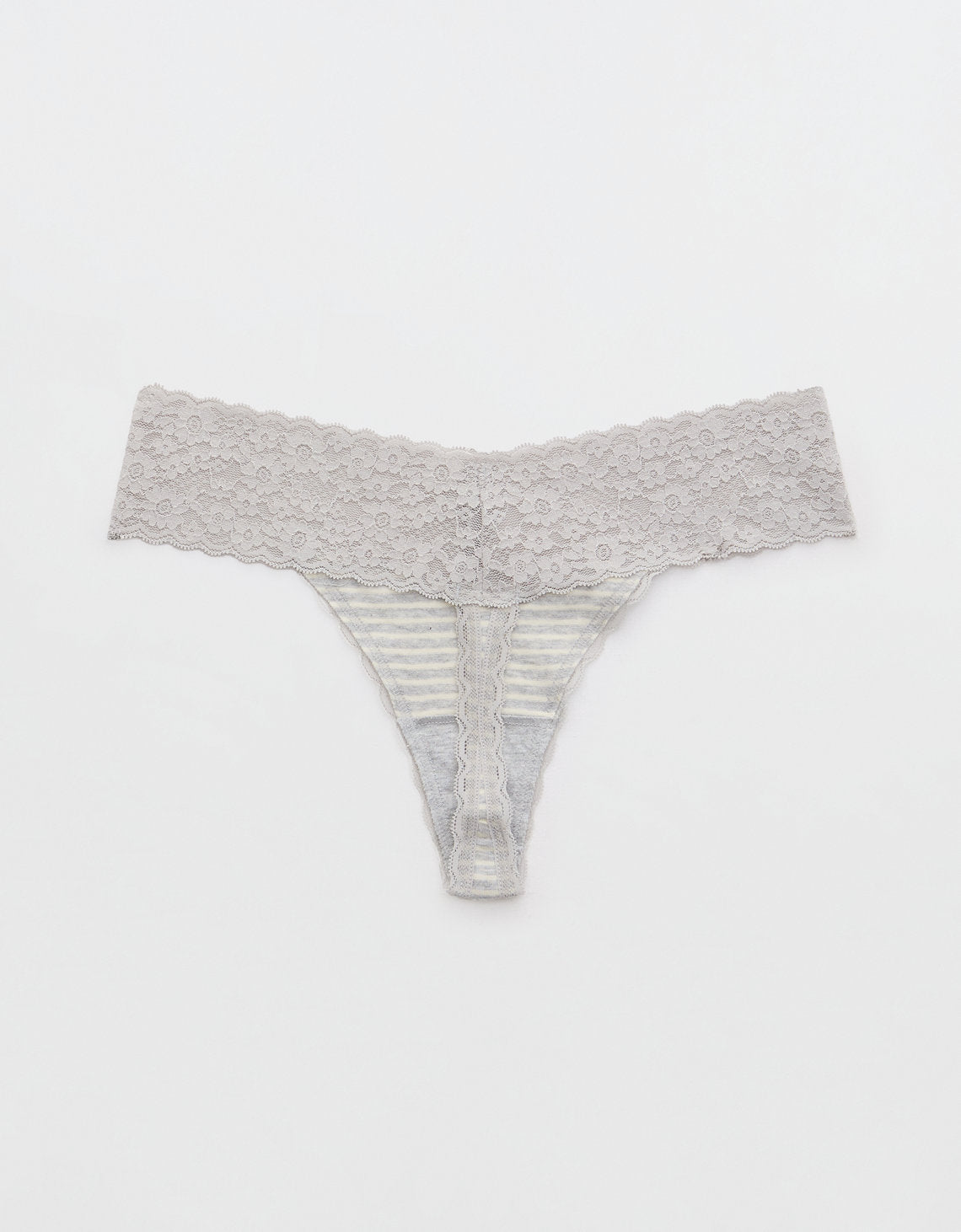 Tanga Aerie en algodón con detalles en encaje - Gris 5442_6992_012_b