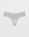 Tanga Aerie en algodón con detalles en encaje - Gris 5442_6992_012_f