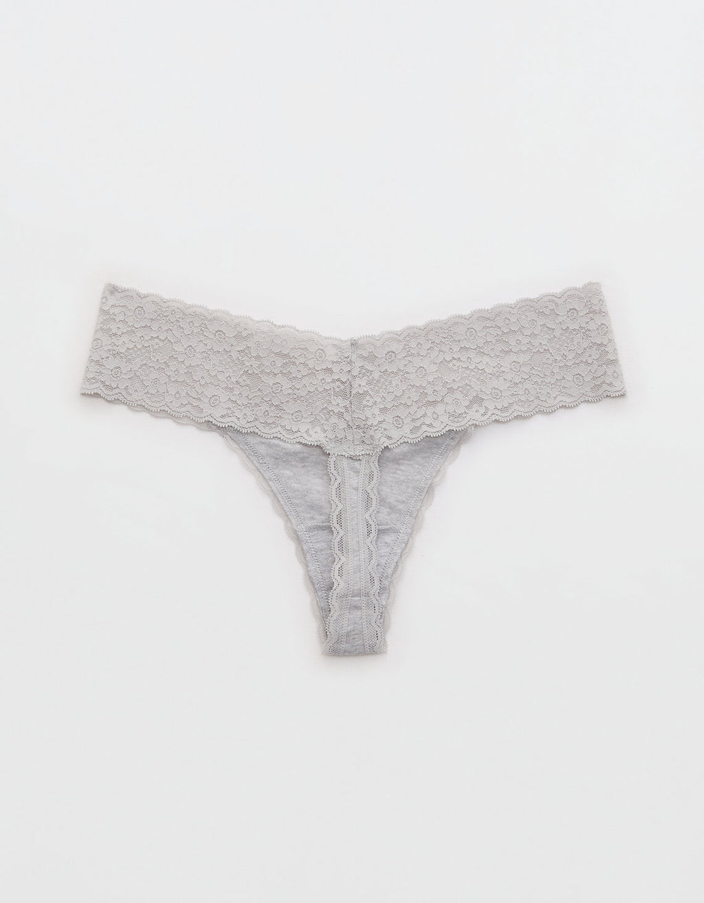Thong Superchill de encaje en Algodón By Aerie - Gris 5442_6996_012_b