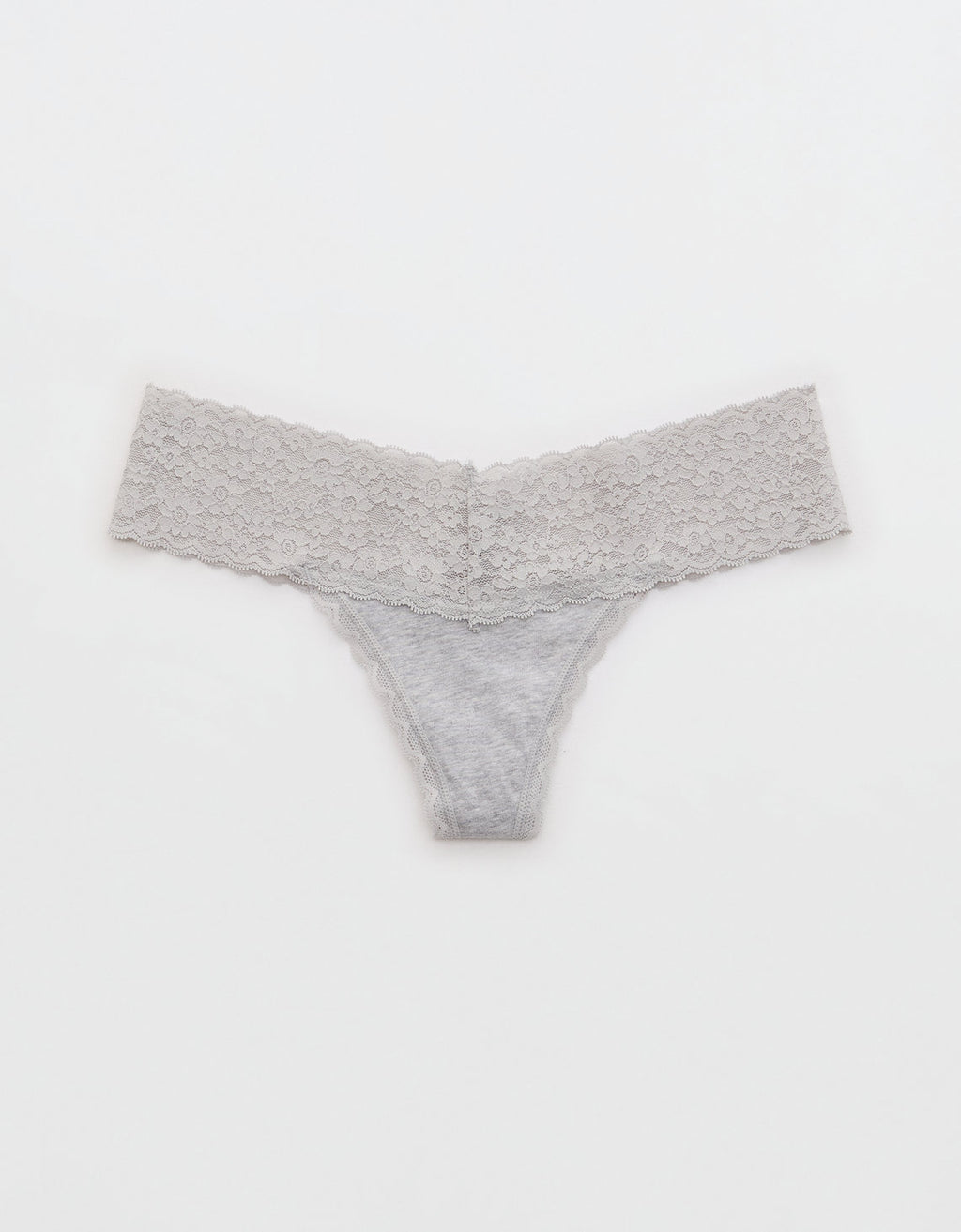 Thong Superchill de encaje en Algodón By Aerie - Gris 5442_6996_012_f