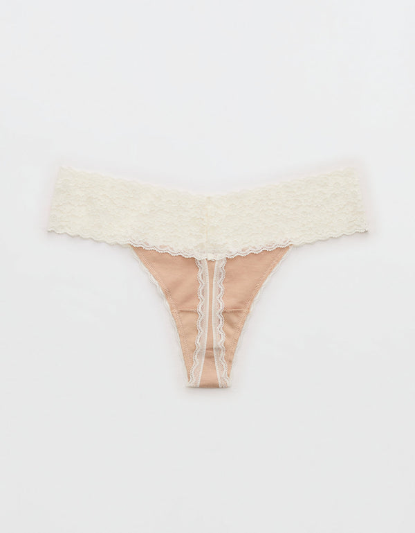 Thong Superchill de encaje en Algodón By Aerie - Generico