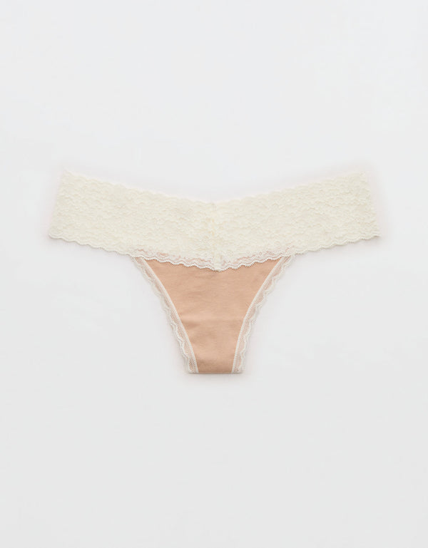 Thong Superchill de encaje en Algodón By Aerie - Generico