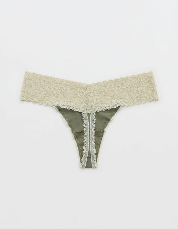 Thong Superchill de encaje en Algodón By Aerie - Generico
