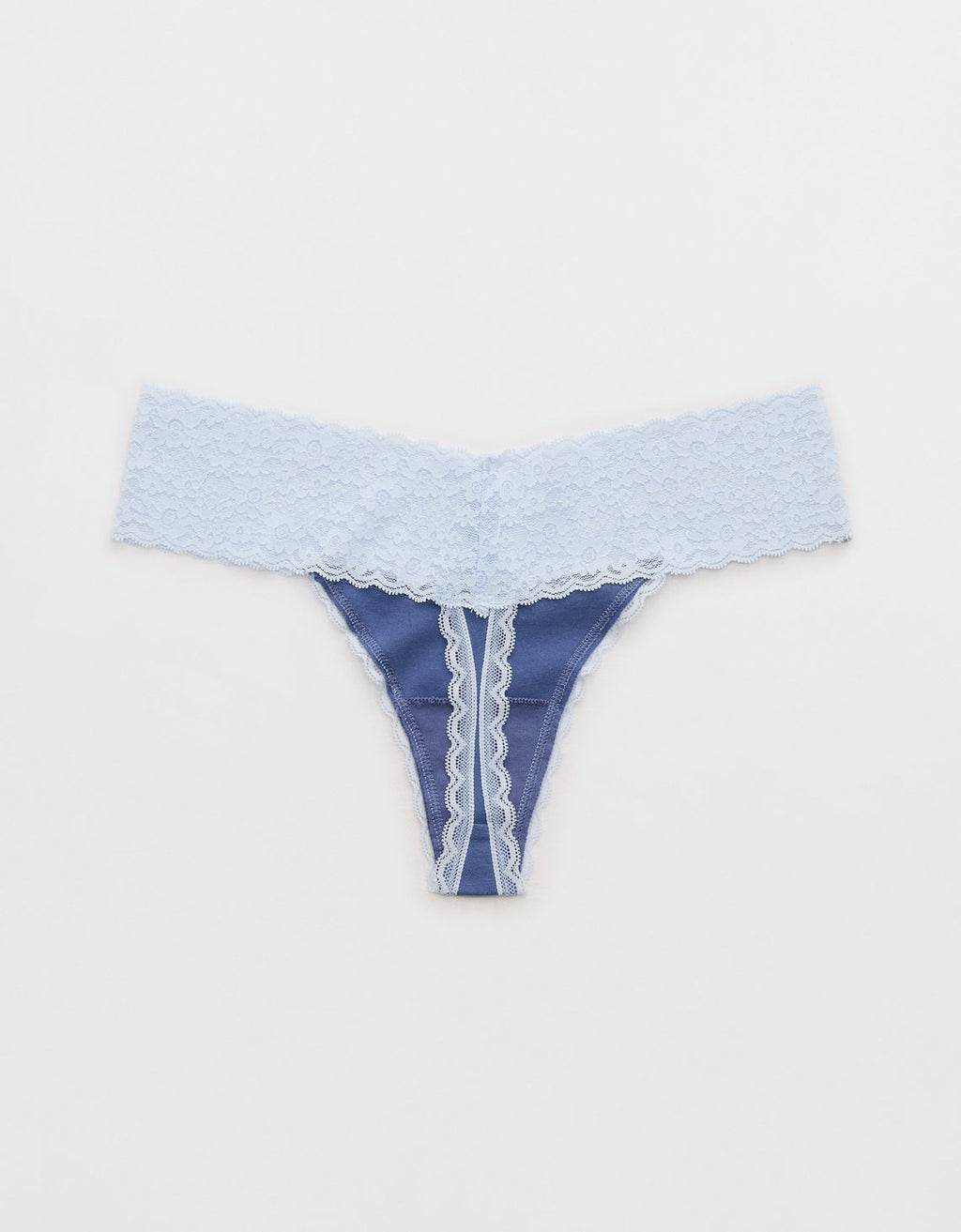 Thong Superchill de encaje en Algodón By Aerie - Azul 5442_6996_417_b