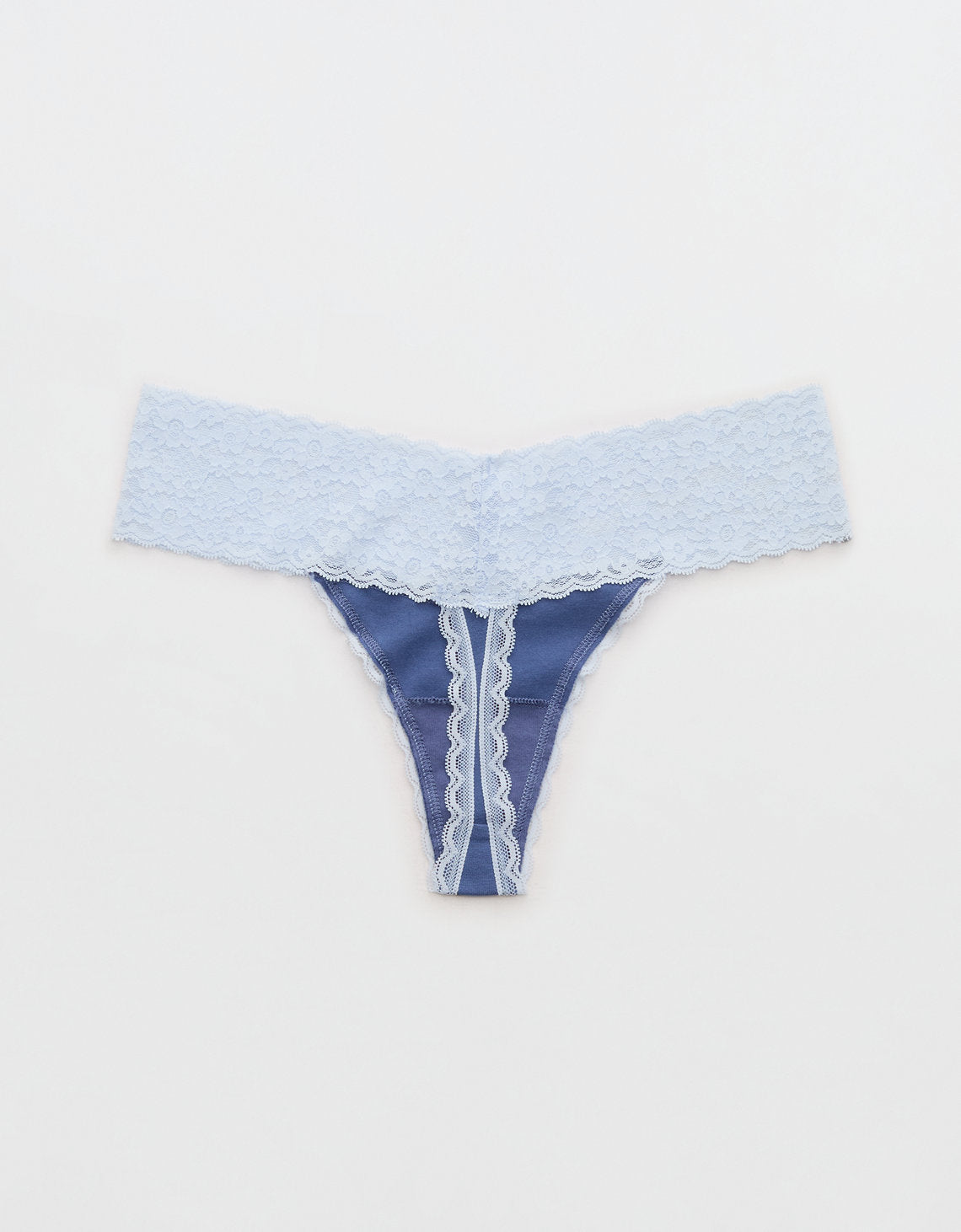 Thong Superchill de encaje en Algodón By Aerie - Azul 5442_6996_417_b