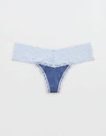 Thong Superchill de encaje en Algodón By Aerie - Azul 5442_6996_417_f