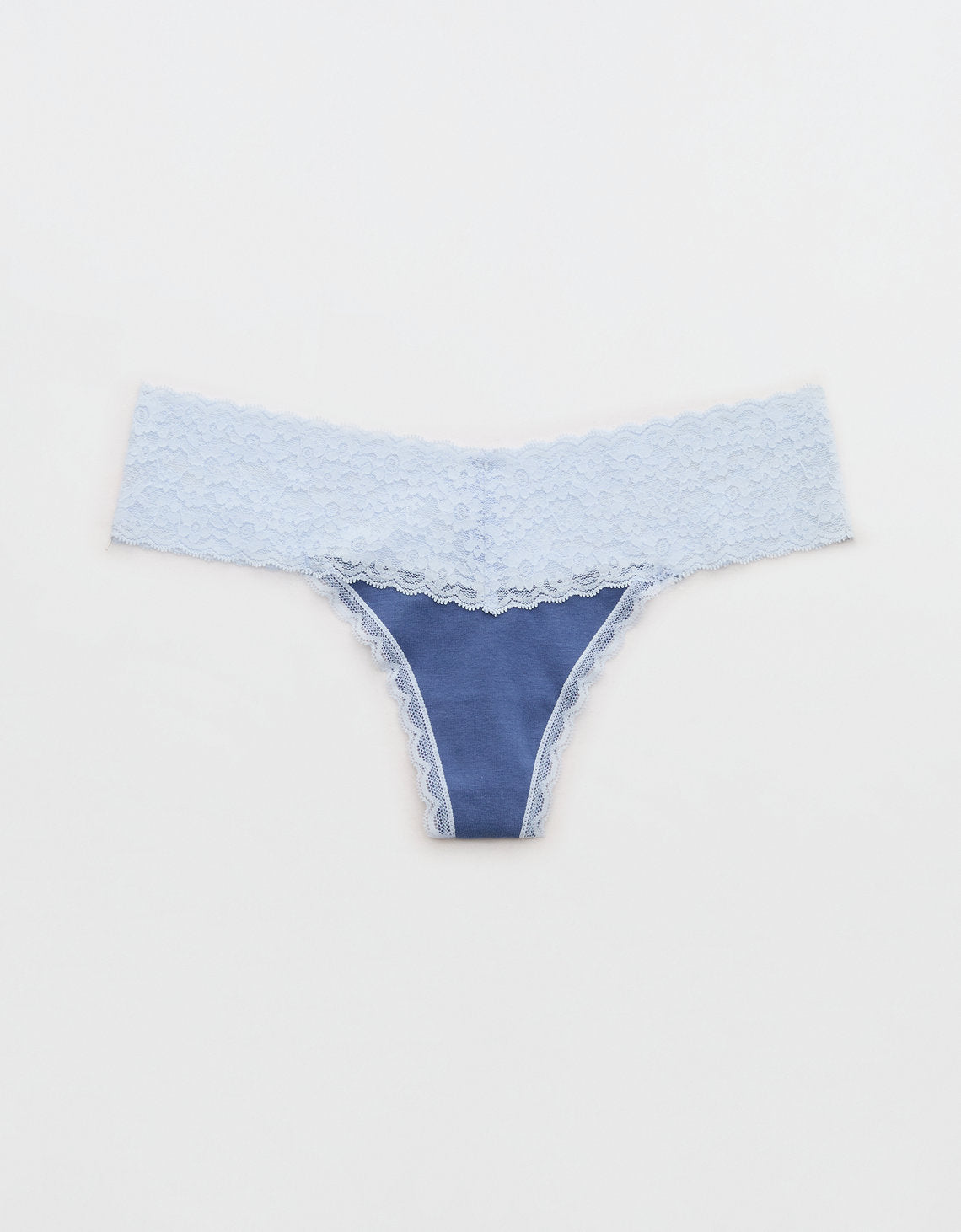 Thong Superchill de encaje en Algodón By Aerie - Azul 5442_6996_417_f