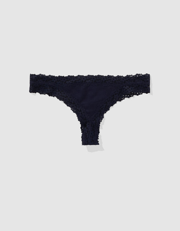 Tanga de encaje Mujer Aerie - Azul