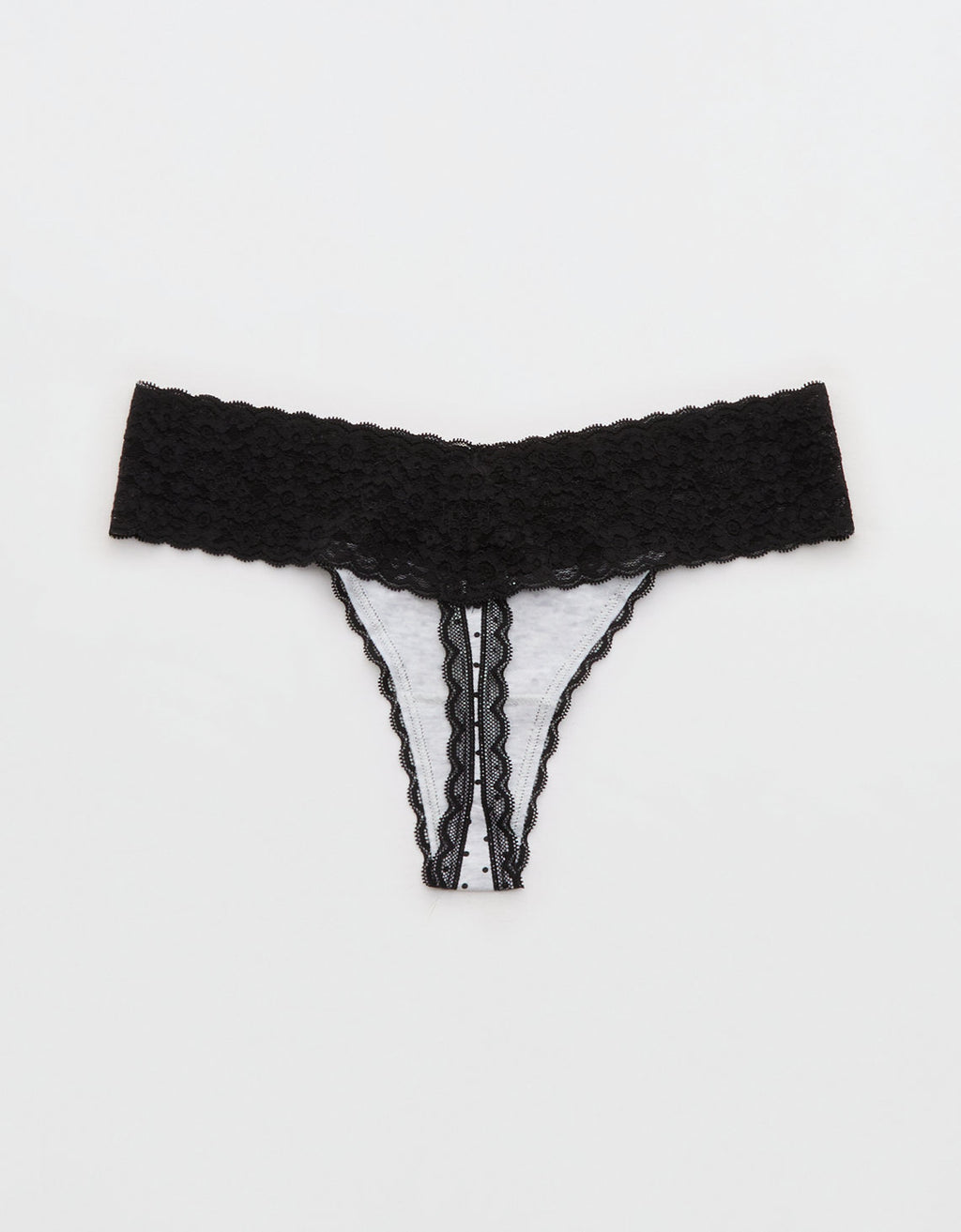 Thong Superchill de encaje de Algodón By Aerie - Gris 5442_7095_012_b